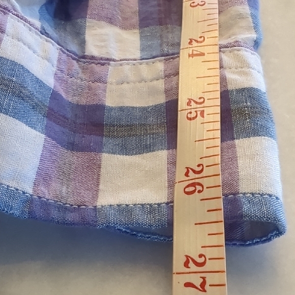 Banana Republic Men's Plaid Lenon Cotton Blend Button Up Shirt- Medium - Picture 7 of 11